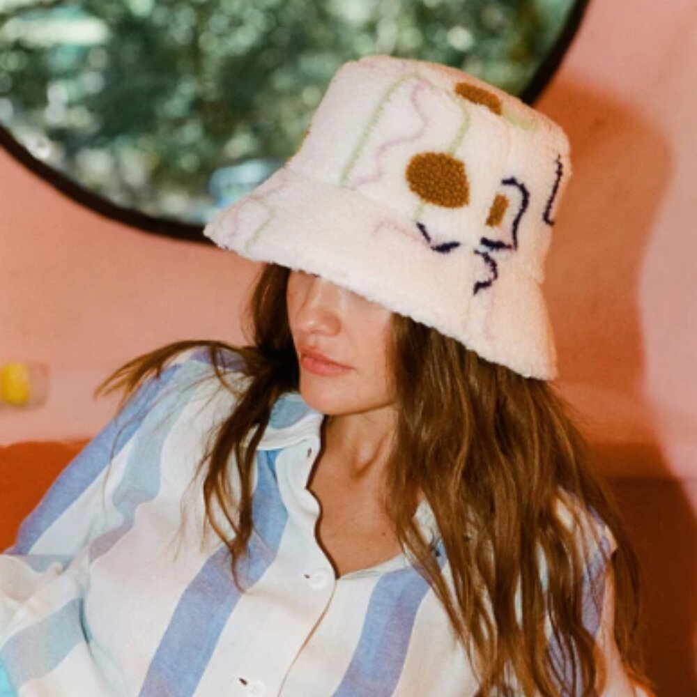Lack of Color Teddy Bucket Hat in Size M-L